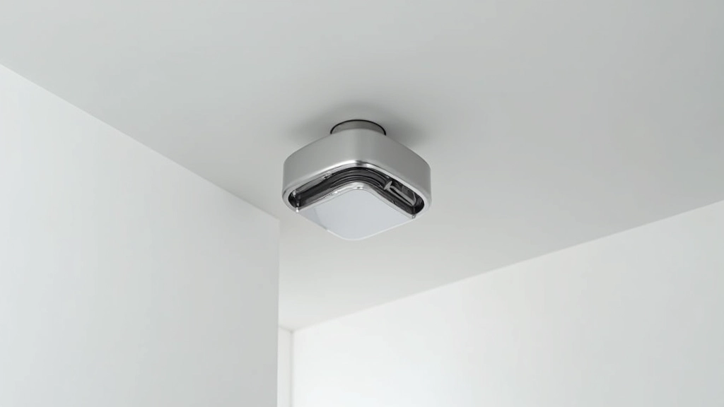 Modern bathroom ventilation system with humidity sensor and ductwork visible during installation