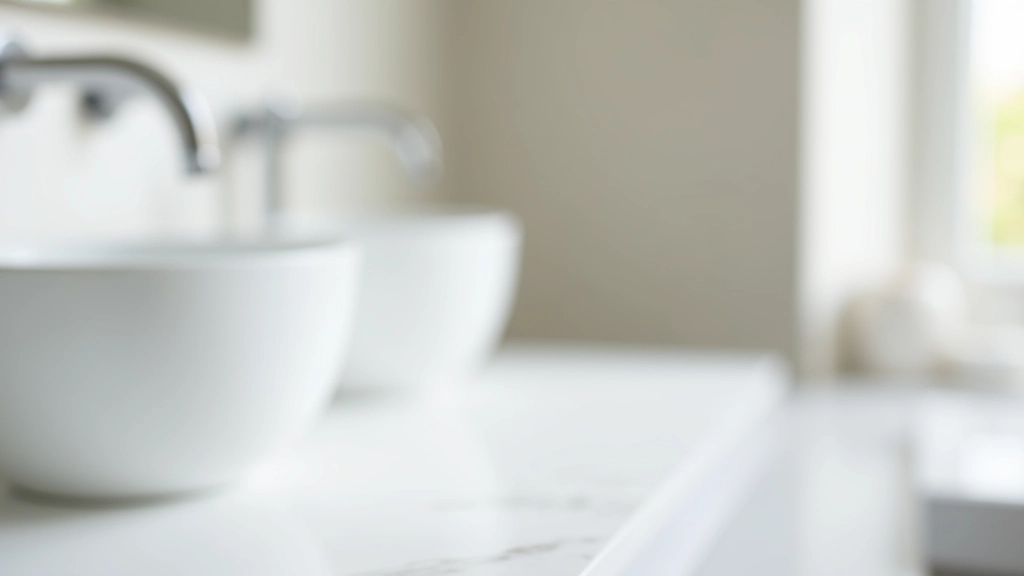 Collection of modern chrome bathroom fixtures including thermostatic shower valve, low-flow showerhead, and aerator tap displayed on white marble surface