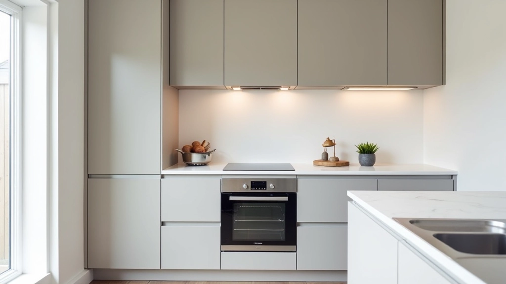 Modern stainless steel kitchen appliances including built-in oven and cooktop in clean contemporary kitchen